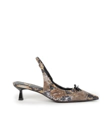 Slingbacks à Talons Gigi Cuir Embossé Serpent Bobbies