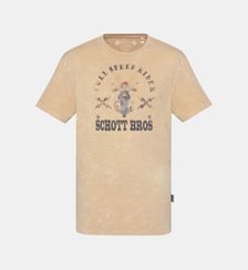T-shirt biker, effet flammé Schott