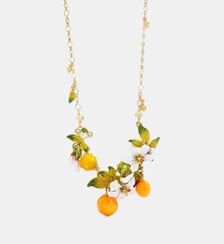 Collier plastron fleurs d'oranger et oranges Les Néréides