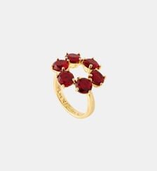 Bague fine 6 pierres La Diamantine rouge grenat Les Néréides