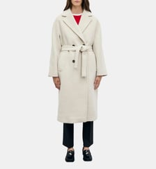 Manteau long croisé en laine et alpaga -ALAN Gerard Darel