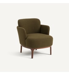 Fauteuil pied noyer et bouclette AM.PM
