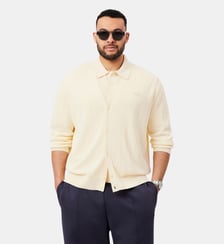 Cardigan côtelé coton mélangé Lacoste