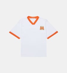 T-shirt à col en V avec logo Marni