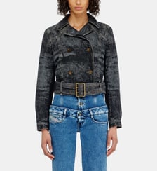 Veste en denim cropped avec ceinture Diesel