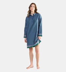 Chemise de nuit col classique en satin, Fascinante Laurence Tavernier