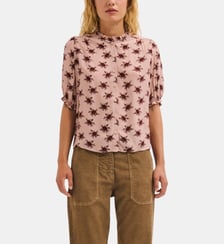 Chemise fleurie à manches courtes et volants - LYBIE Pablo