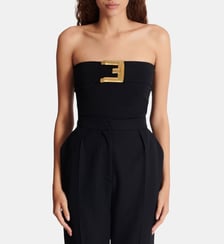 Body bustier en crêpe avec détail ceinture Balmain