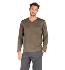 Pyjama long col V, MERCERISE Eminence