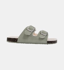 Chaussons Mules ouvertes ultra confortables, en cuir Isotoner