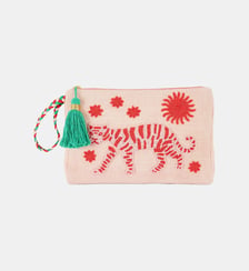 Pochette brodée de perles motif tigre NAZARE Wild