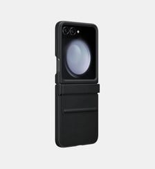 Coque Z Flip 5 Simili Cuir design Noir Samsung