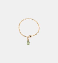 Bague chaînette pampille Mia - Or 750‰ Saphir vert clair YAY Paris
