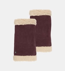 Mitaines en cuir de chèvre velours, doublés imitation fourrure Isotoner