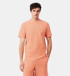 T-shirt coton texturé rayé Lacoste