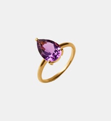 Bague en argent 925 dorée 18 carats avec améthyste rose Aristocrazy
