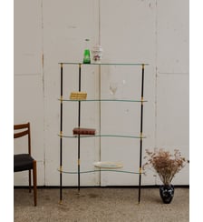 Étagère en verre et métal Isabelle N°296- Produit chiné Debongout