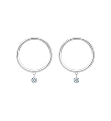 Boucles d'oreilles EXCENTRIQUE - 2 diamants, poids total 0,14ct approx. - Or blanc 750‰ La Brune & La Blonde