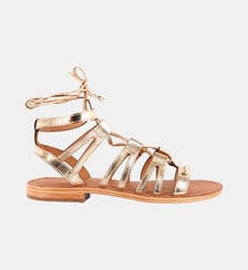 Sandales plates spartiates en cuir HERCULE Les Tropeziennes par M. Belarbi