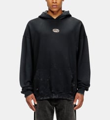 Sweat-shirt à capuche avec cut-out Oval D en métal Diesel
