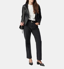 Blouson motard cuir capuche coton Ikks