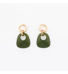 Boucles d'oreilles vertes en résine Balaboosté