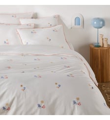 Housse de couette en coton vintage brodé La Redoute Interieurs
