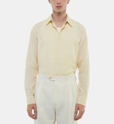 Chemise à col hirondelle en lin et coton Fursac