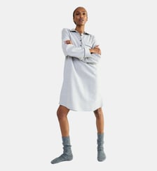 Chemise de nuit col classique en flanelle de coton, Radieuse Laurence Tavernier