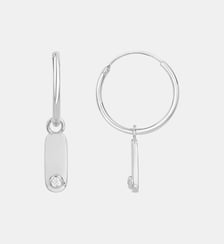 Créoles Mini Addict en Argent avec diamant blanc La Garçonne Diamant