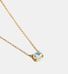 Pendentif argenté 925 doré 18 carats avec topaze bleu ciel Aristocrazy
