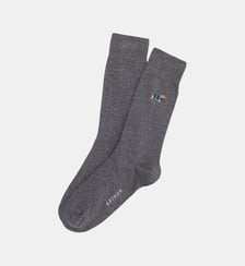 Chaussettes brodées en coton - Teckel Gris Arthur