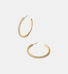 Créoles moyennes plaquées or jaune 18 carats avec cristaux Aristocrazy