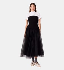 Robe bustier avec jupe en tulle Maje
