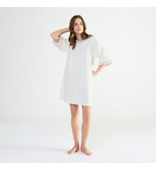 Chemise de nuit courte col rond en coton Laurence Tavernier