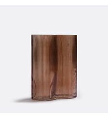 Vase en verre fumé strié H21 cm, Anija La Redoute Interieurs