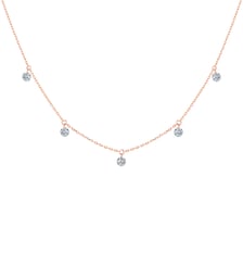 Collier 360° - 5 diamants, poids total 0,35ct approx. - Or blanc 750‰ La Brune & La Blonde