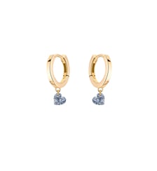 Mini Créoles 360° - 2 diamants coeur - Or jaune 750‰ La Brune & La Blonde