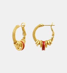 Boucles d'oreilles créoles   doré à l'or fin - Alicudi Satellite
