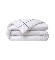 Housse de couette en percale de coton gris, Athéna Yves Delorme