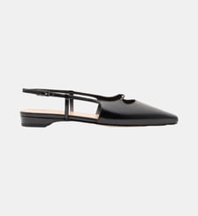 Baden - Ballerines En Cuir Nappa Verni Souple Noir Parallèle