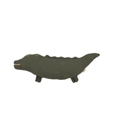 Coussin Wabi-Sabi crocodile brodé en coton lavé Nobodinoz