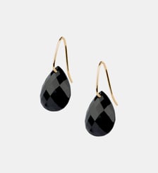 Boucles d'oreilles, onyx, or jaune Morganne Bello