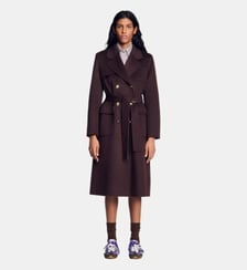 Manteau à carreaux double face Sandro