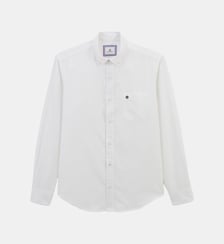 Chemise manches longues en coton oxford ganse tricolore Serge Blanco