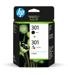 Cartouche d'encre 301 noire + 3 couleurs HP