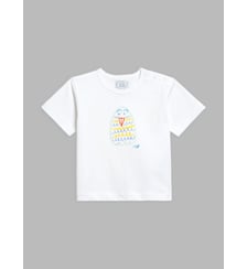 brassière blanche en jersey de coton sérigraphie "chouette" Agnès b.