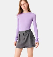Short trompe-l'œil tailleur strassé Maje