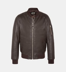 Bomber MA-1 noir, cuir d'agneau Schott