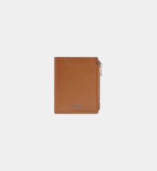 Portefeuille vertical zippé moyen modèle Martin en cuir lisse Le Tanneur